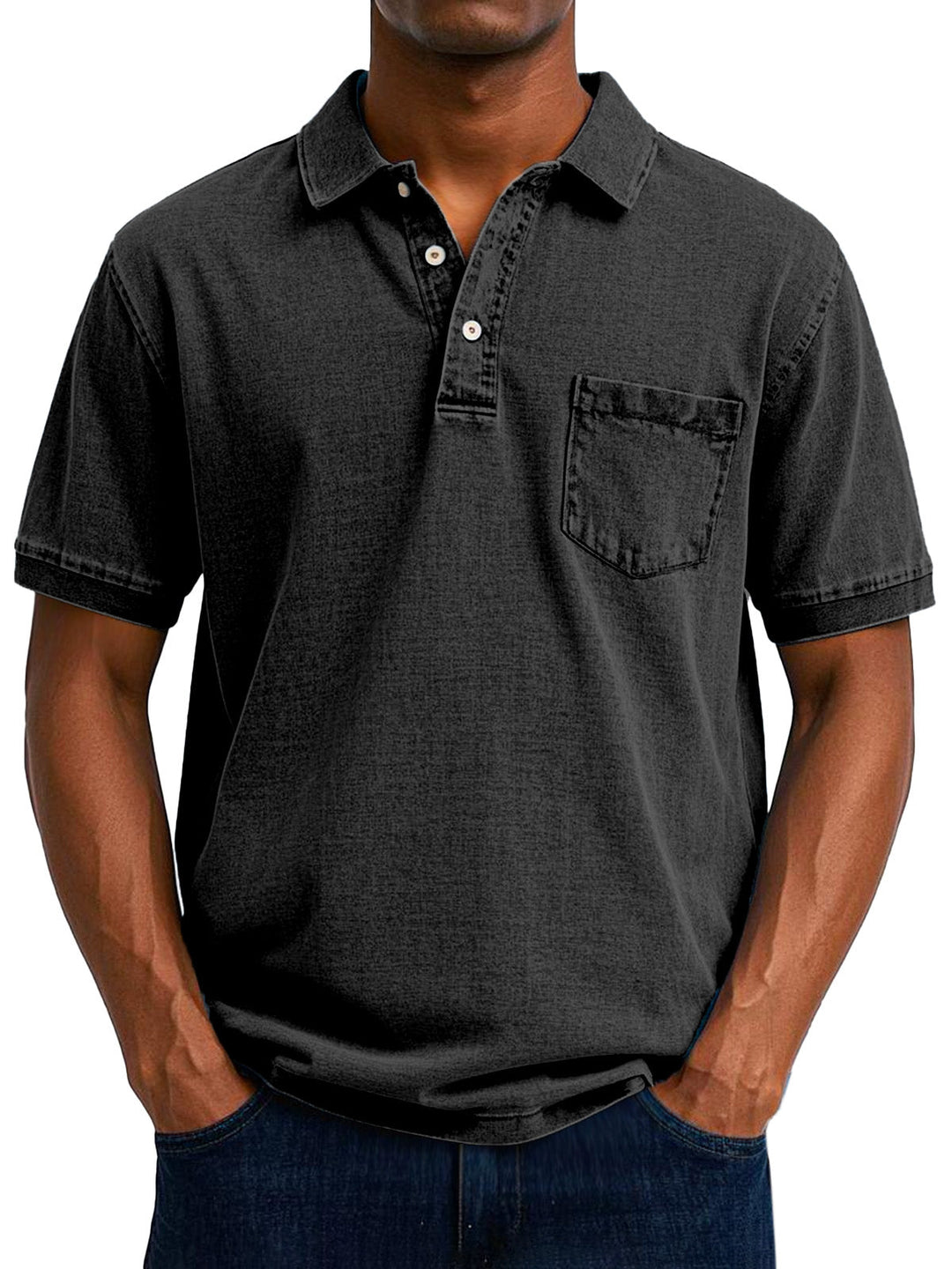 Camisa Polo Jeans com Bolso