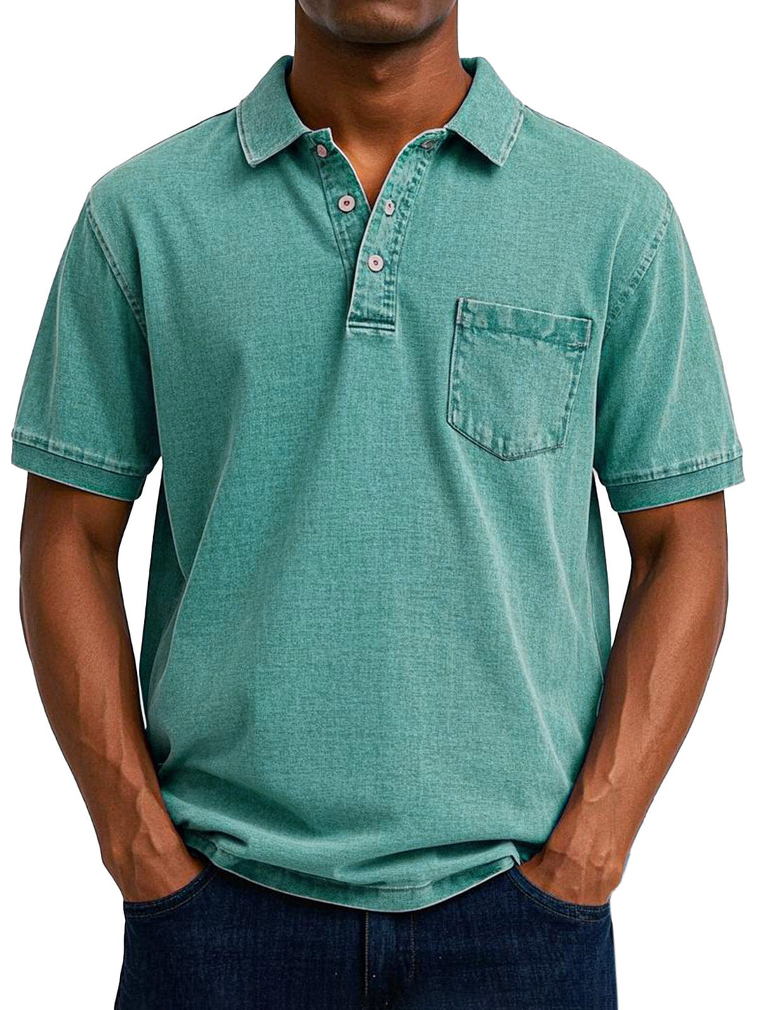 Camisa Polo Jeans com Bolso