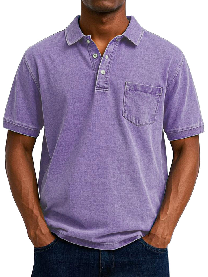 Camisa Polo Jeans com Bolso