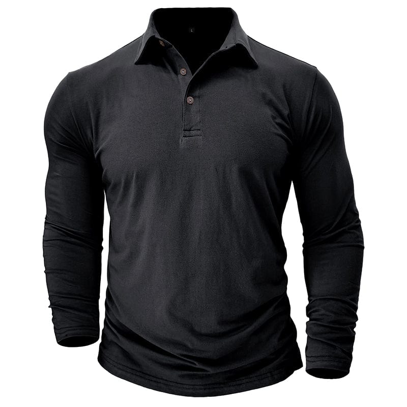 Polo Manga Longa Slim Fit Ajustada