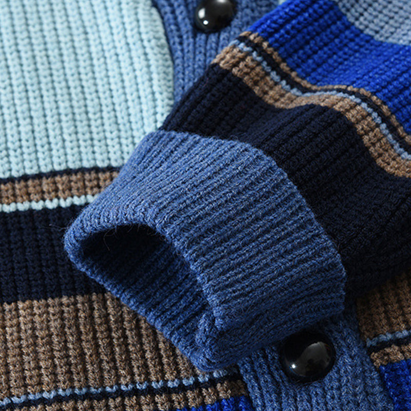 Cardigan Retrô Listras Coloridas
