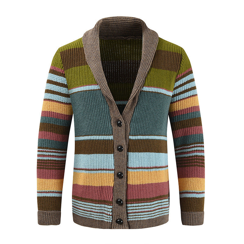 Cardigan Retrô Listras Coloridas