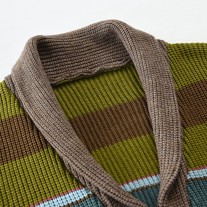 Cardigan Retrô Listras Coloridas