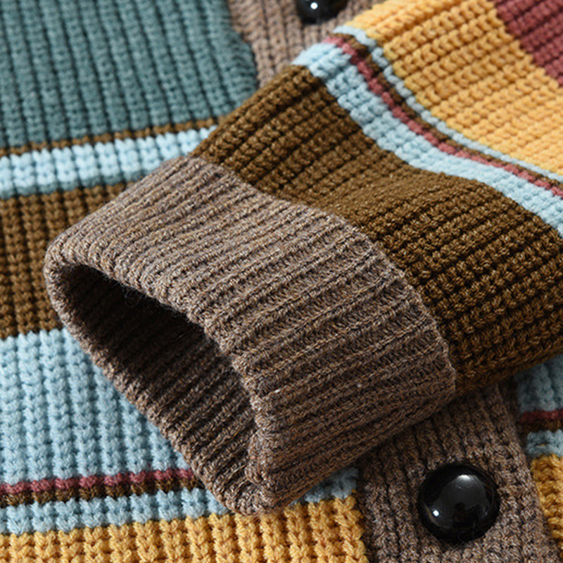 Cardigan Retrô Listras Coloridas
