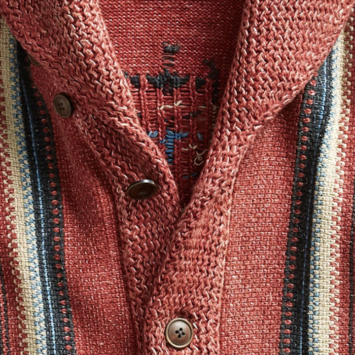 Cardigan Tribal Vermelho Masculino