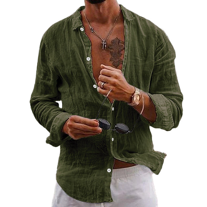 Camisa Masculina Linho Manga Longa