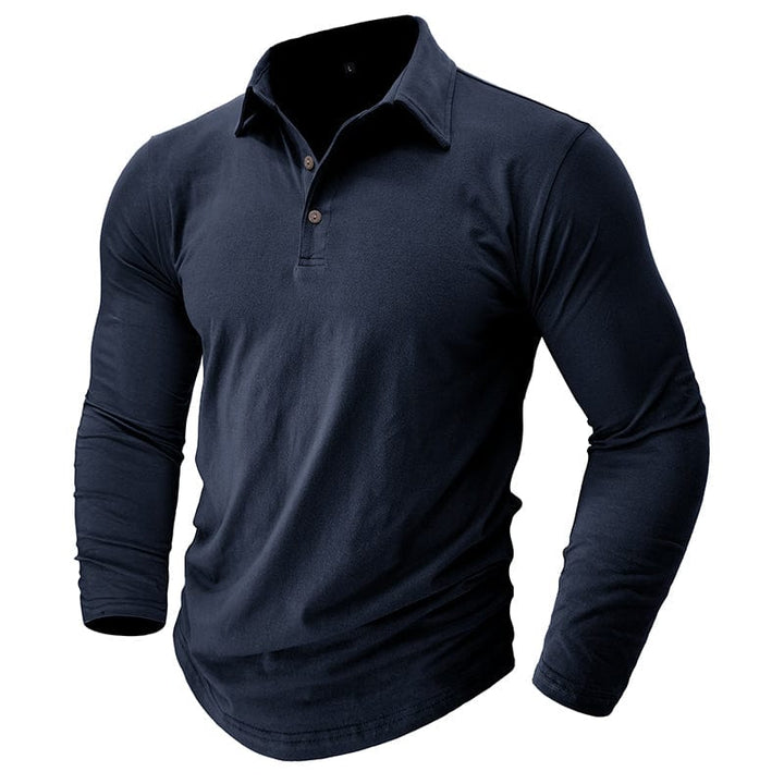 Polo Manga Longa Slim Fit Ajustada
