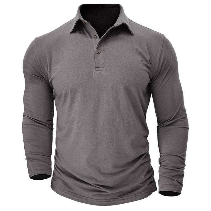 Polo Manga Longa Slim Fit Ajustada
