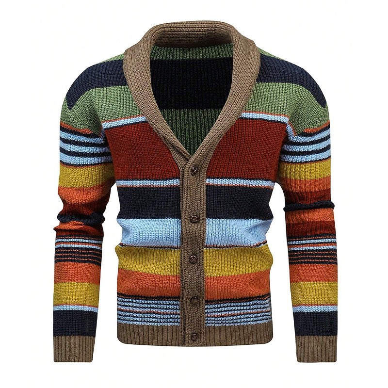 Cardigan Retrô Listras Coloridas