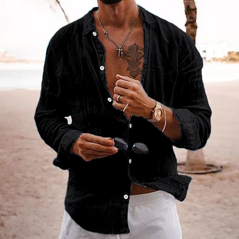 Camisa Masculina Linho Manga Longa