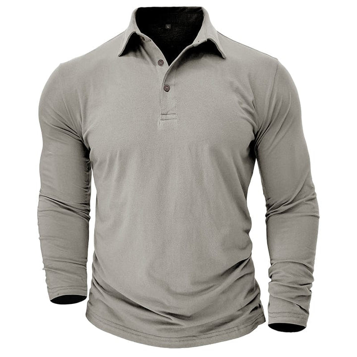 Polo Manga Longa Slim Fit Ajustada