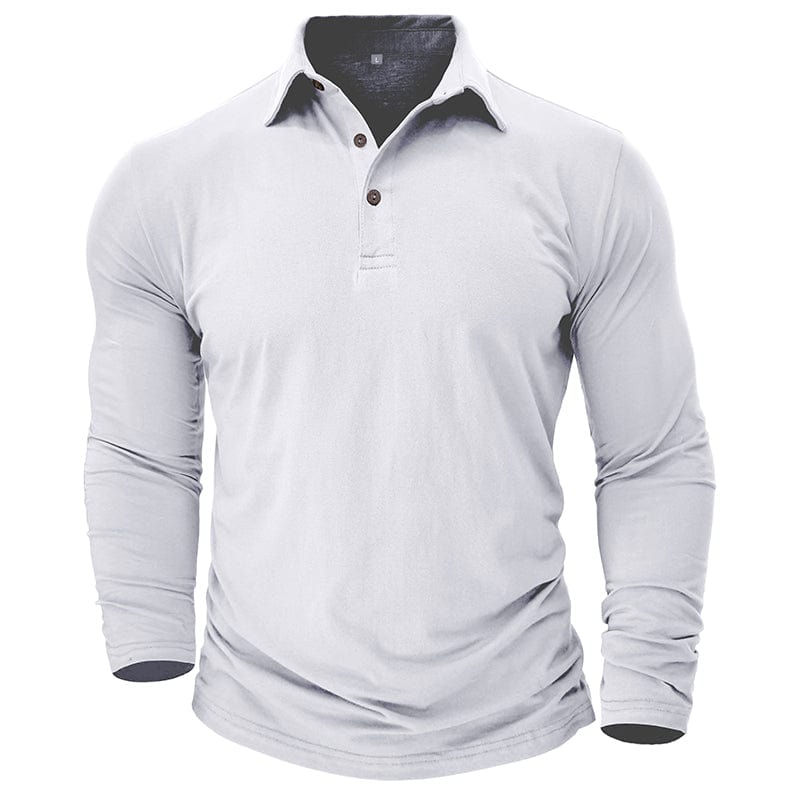 Polo Manga Longa Slim Fit Ajustada