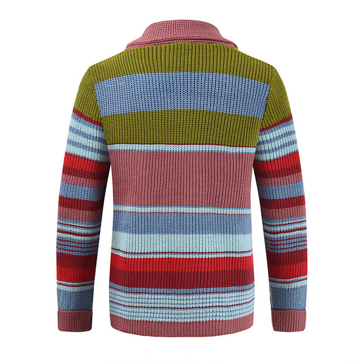 Cardigan Retrô Listras Coloridas