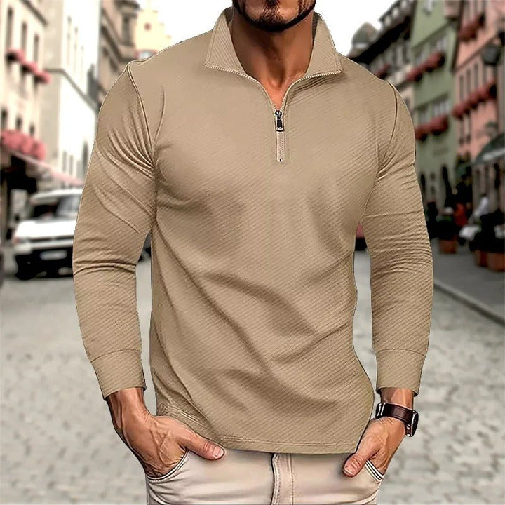 Camisa Polo Manga Longa com Zíper
