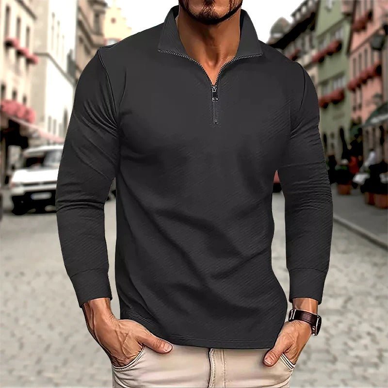 Camisa Polo Manga Longa com Zíper