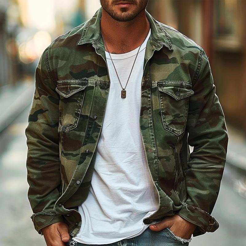 Jaqueta Masculina Camuflada Militar