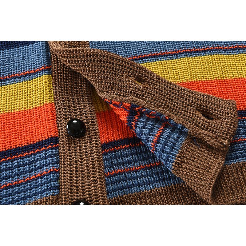 Cardigan Retrô Listras Coloridas